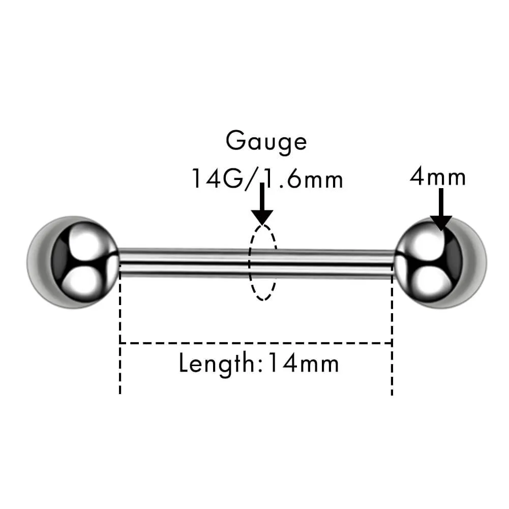 2PCS 14G Titanium Nipple Rings Nipple barbell Piercing