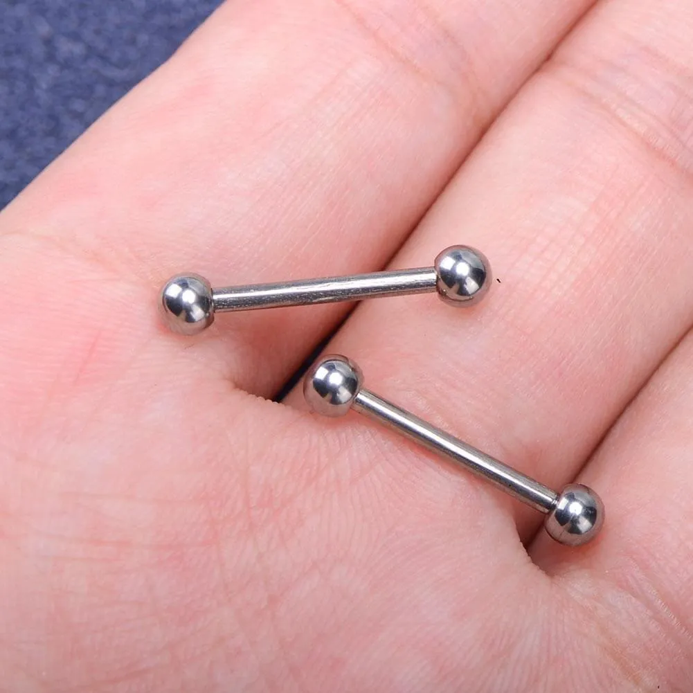 2PCS 14G Titanium Nipple Rings Nipple barbell Piercing