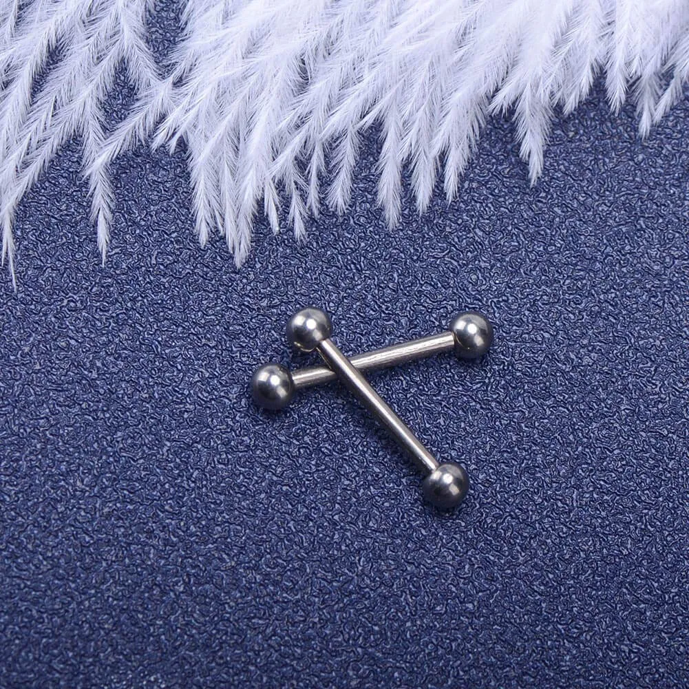 2PCS 14G Titanium Nipple Rings Nipple barbell Piercing