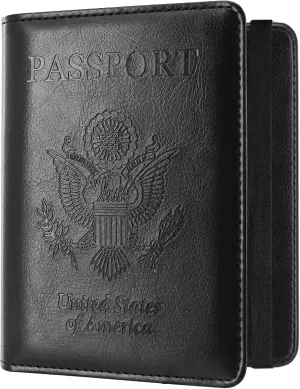 ACdream RFID Blocking Passport Holder Travel Wallet - Premium PU Leather Cover Passport Book with Card Holder, Pen Slot, Keep Organization, and Travel Essentials for Women and Men
