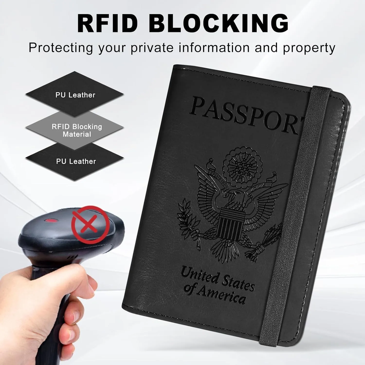 ACdream RFID Blocking Passport Holder Travel Wallet - Premium PU Leather Cover Passport Book with Card Holder, Pen Slot, Keep Organization, and Travel Essentials for Women and Men