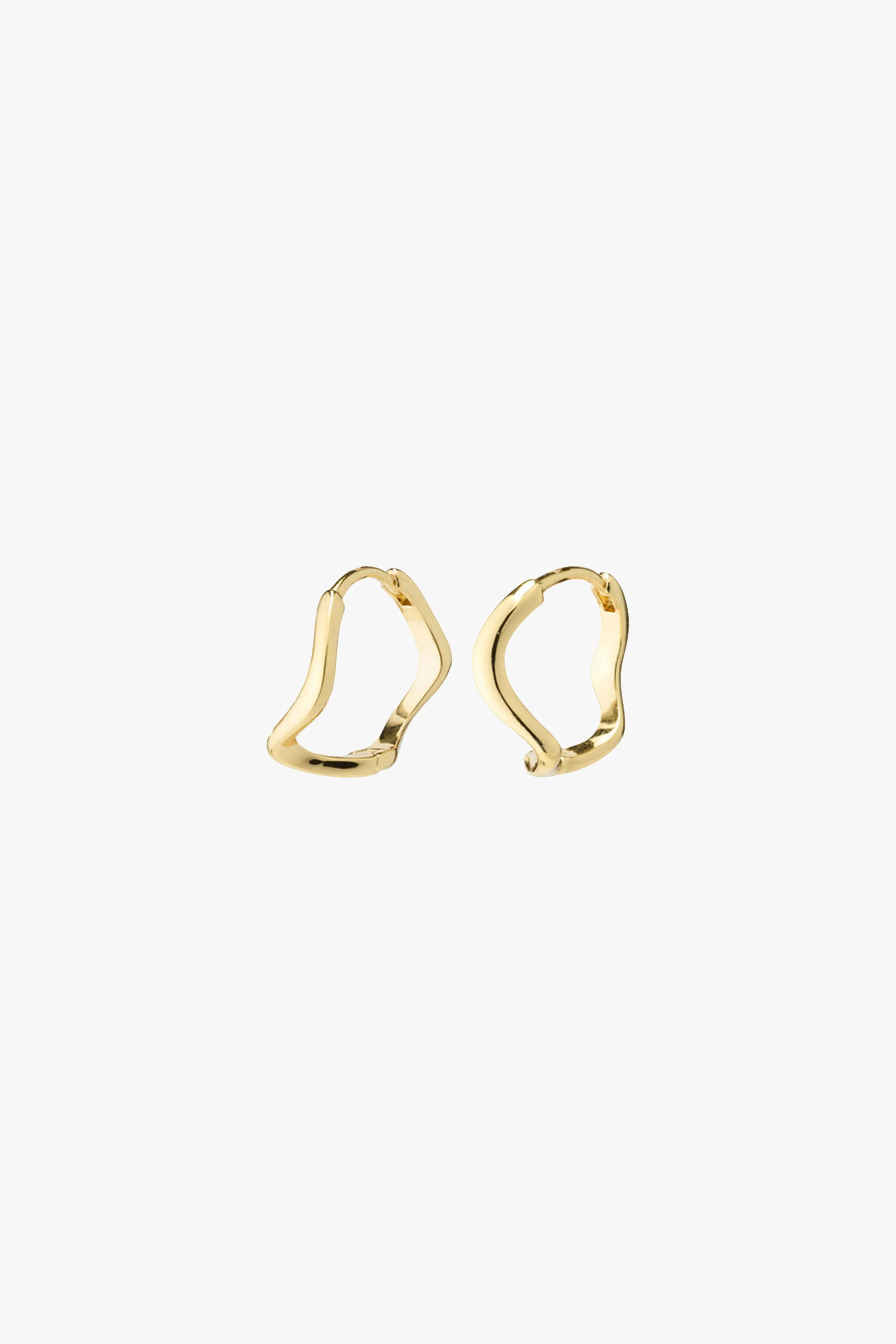 Alberte Organic Shape Hoop Earrings Gold