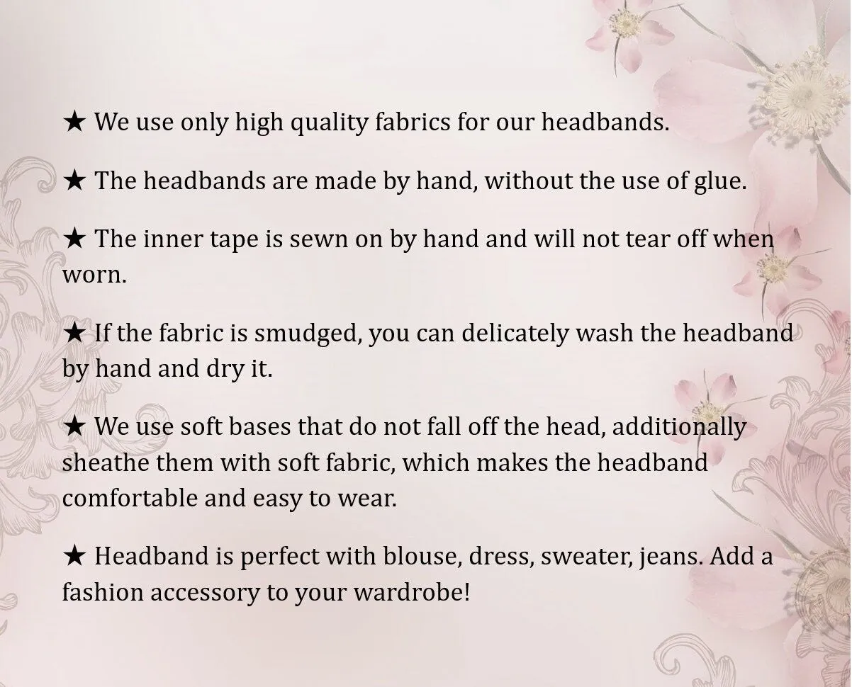 Beige Velvet headband women Padded headband Beige headband Velvet headband