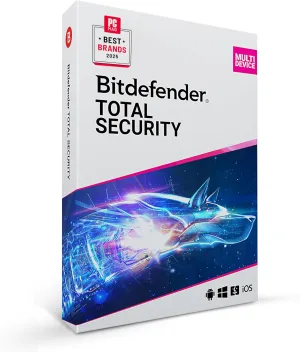 Bitdefender Total Security 2025  Complete Antivirus and Internet Security Suite  10 Device | 1 year Subscription | PC/Mac | Activation Code by Mail