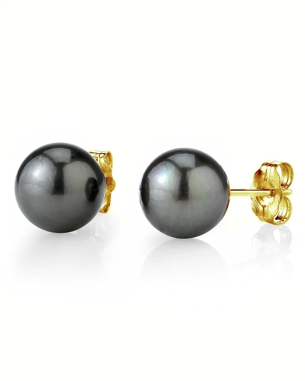 Black Tahitian Pearl Stud Earrings, 11.0-12.0mm