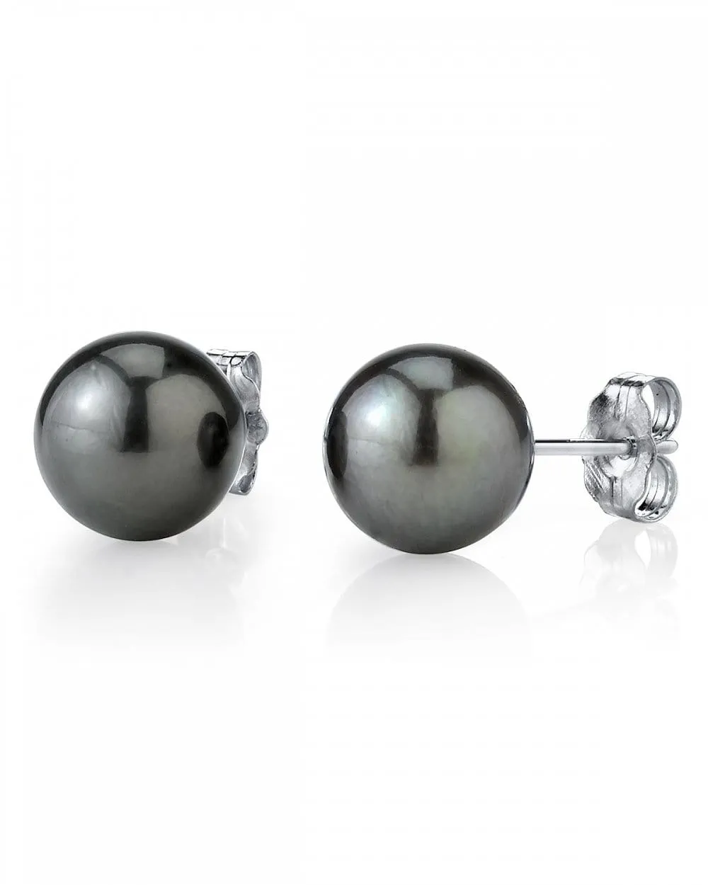 Black Tahitian Pearl Stud Earrings, 11.0-12.0mm