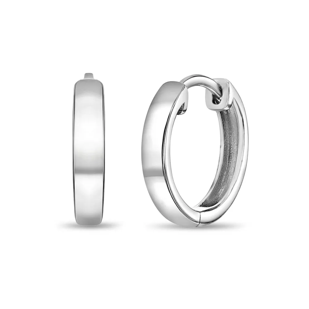 Bold 9-13mm Women's Earrings Hoop/Huggie - Sterling Silver