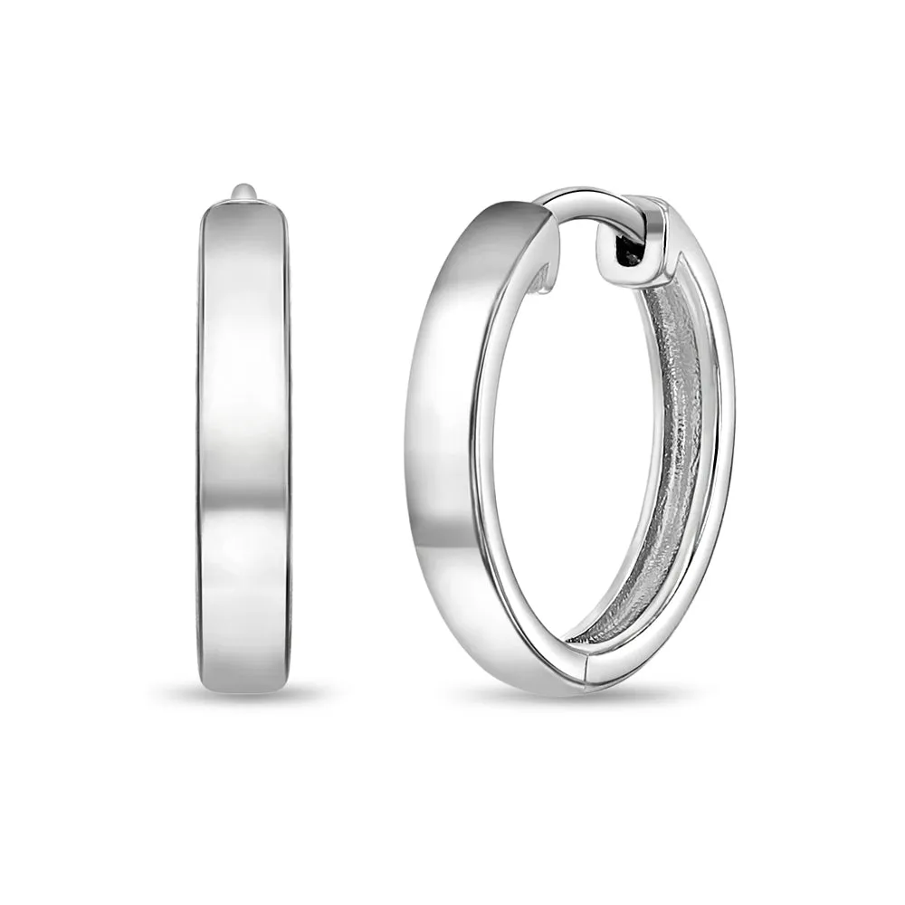 Bold 9-13mm Women's Earrings Hoop/Huggie - Sterling Silver