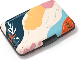 Card Holder Credit Cards Holder for Women RFID wallet women Business Card Holder Wallet Mini Aluminum Card Wallet RFID Blocking Slim Metal Hard Card for Women, Abstract Figure