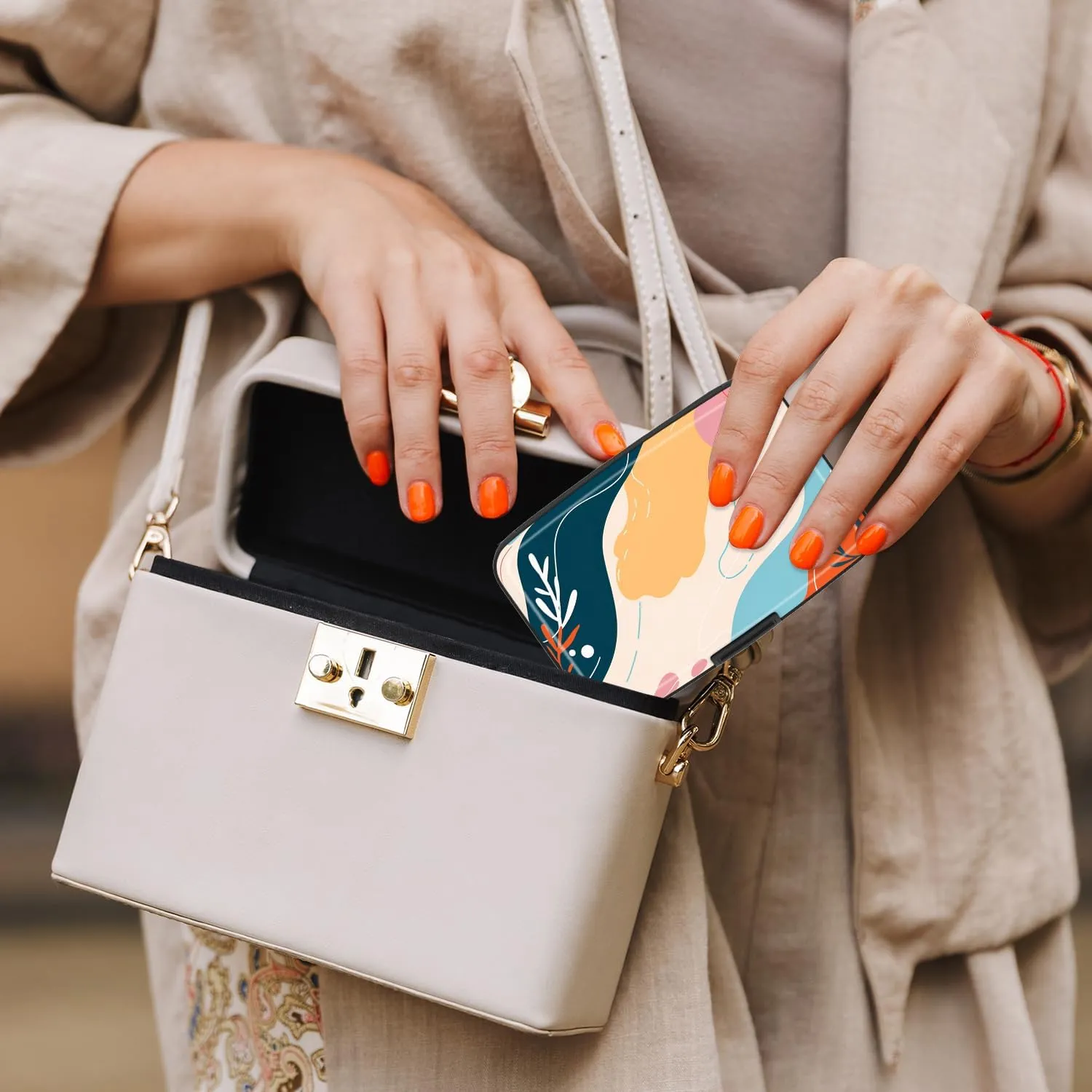 Card Holder Credit Cards Holder for Women RFID wallet women Business Card Holder Wallet Mini Aluminum Card Wallet RFID Blocking Slim Metal Hard Card for Women, Abstract Figure