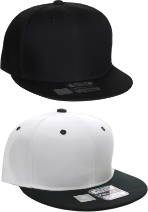 D&I Classic Blank Snapback Flat Bill Visor Hat Cap w Adjustable Adjustable Back