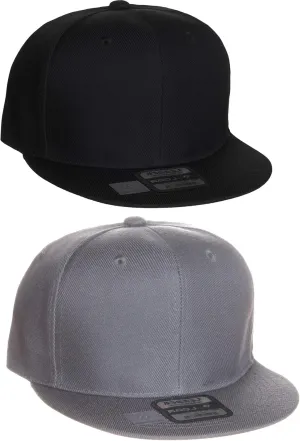 D&I Classic Blank Snapback Flat Bill Visor Hat Cap w Adjustable Adjustable Back
