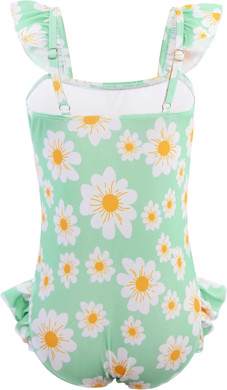 DAXIANG Girls One Piece Ruffle Strap Swimsuit Quick Dry Mermaid Swimwear Beach Sport Bathing Suit for Toddler Kids 4-11 Years
