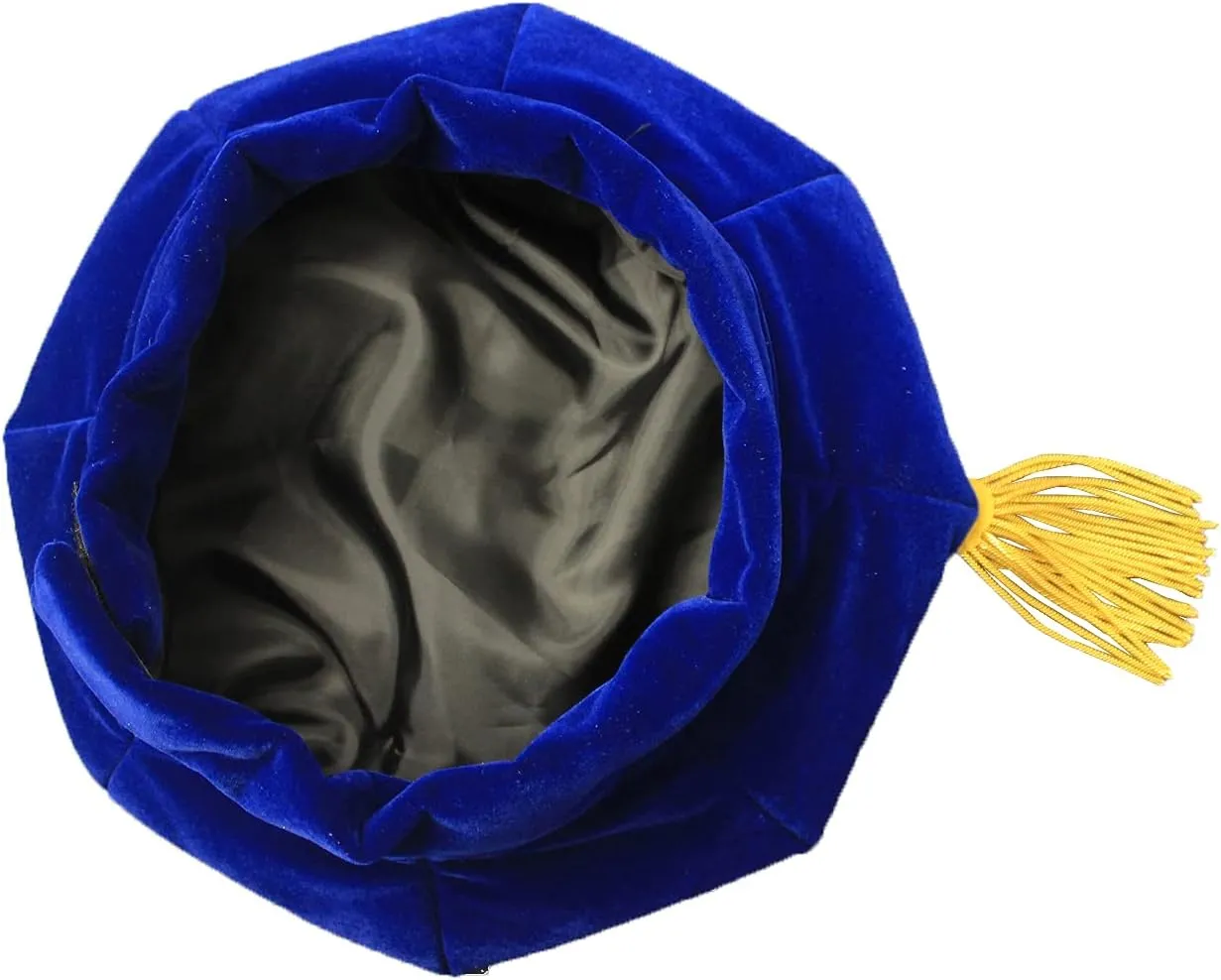Doctoral Tam with Gold Bullion Tassel Unisex Black Velvet Graduation Tam