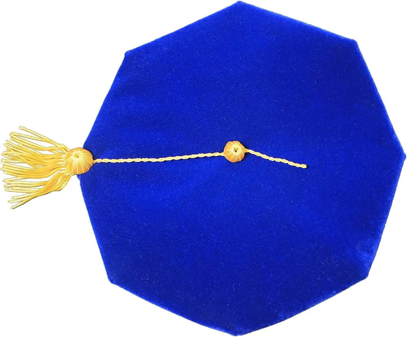Doctoral Tam with Gold Bullion Tassel Unisex Black Velvet Graduation Tam