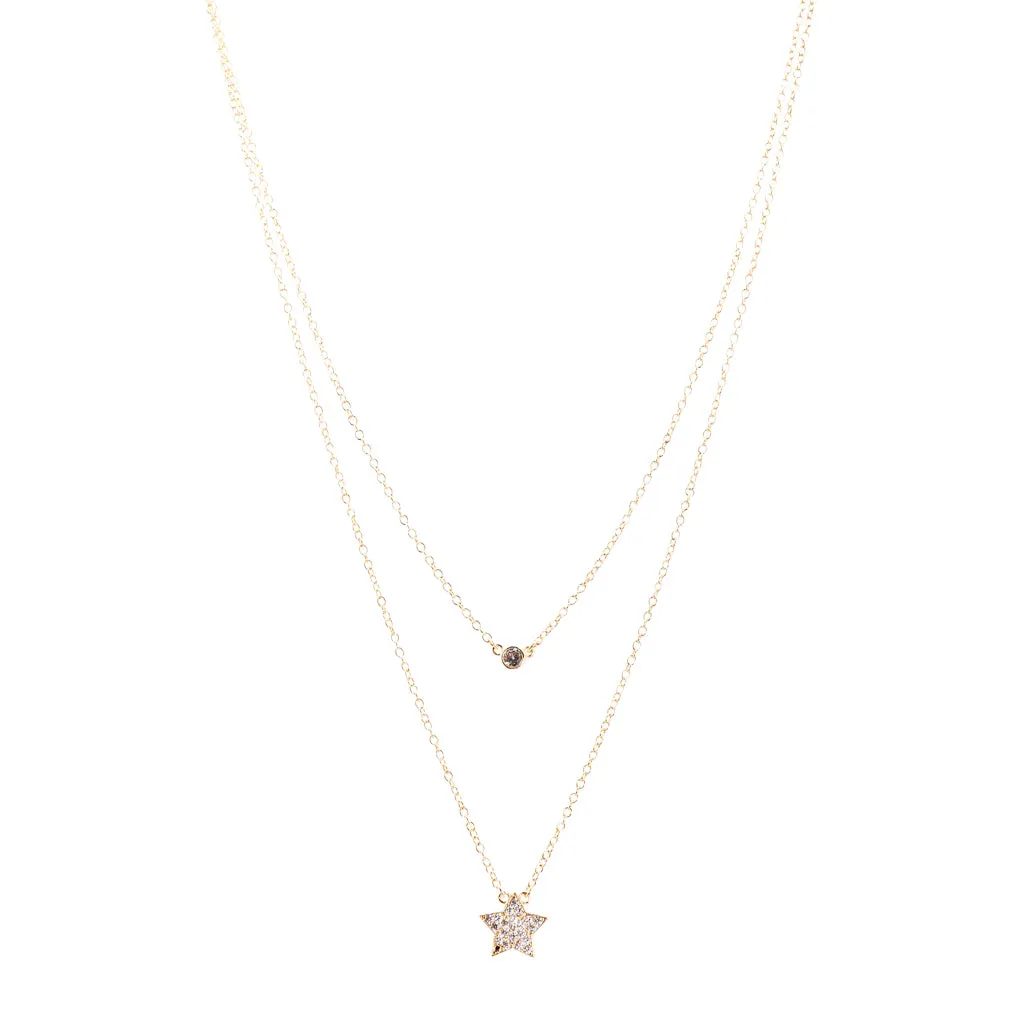 Double Layer Star Charm Necklace