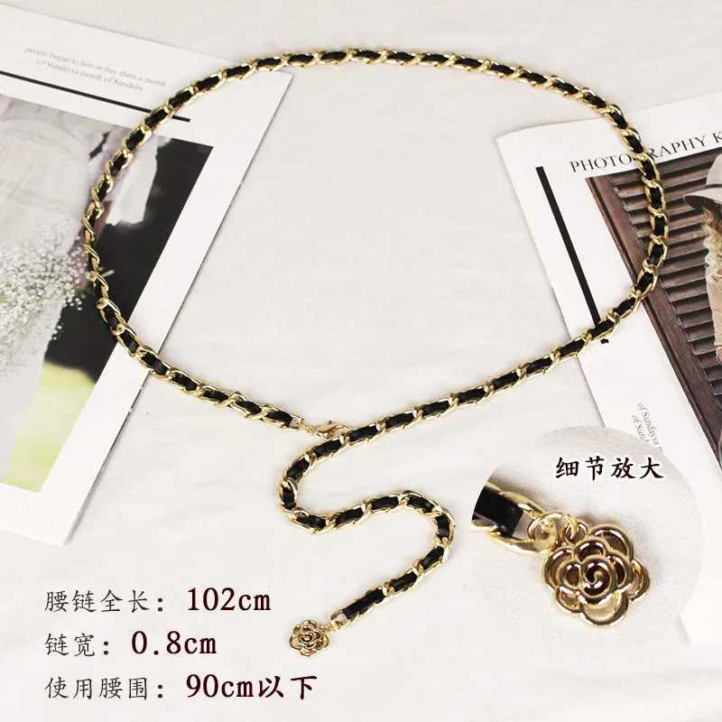 Elegant Clothing Thin Metal Chain Ornament Belts