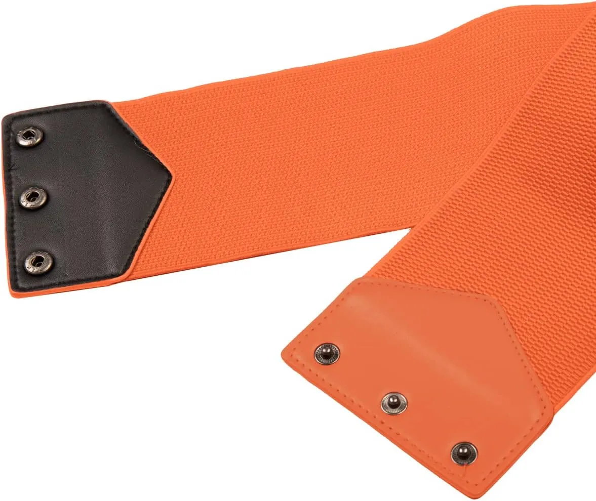 GRACE KARIN Women's Snap-Button Corset Belt Wide Elastic Belts for Dress Stretchy Waistband