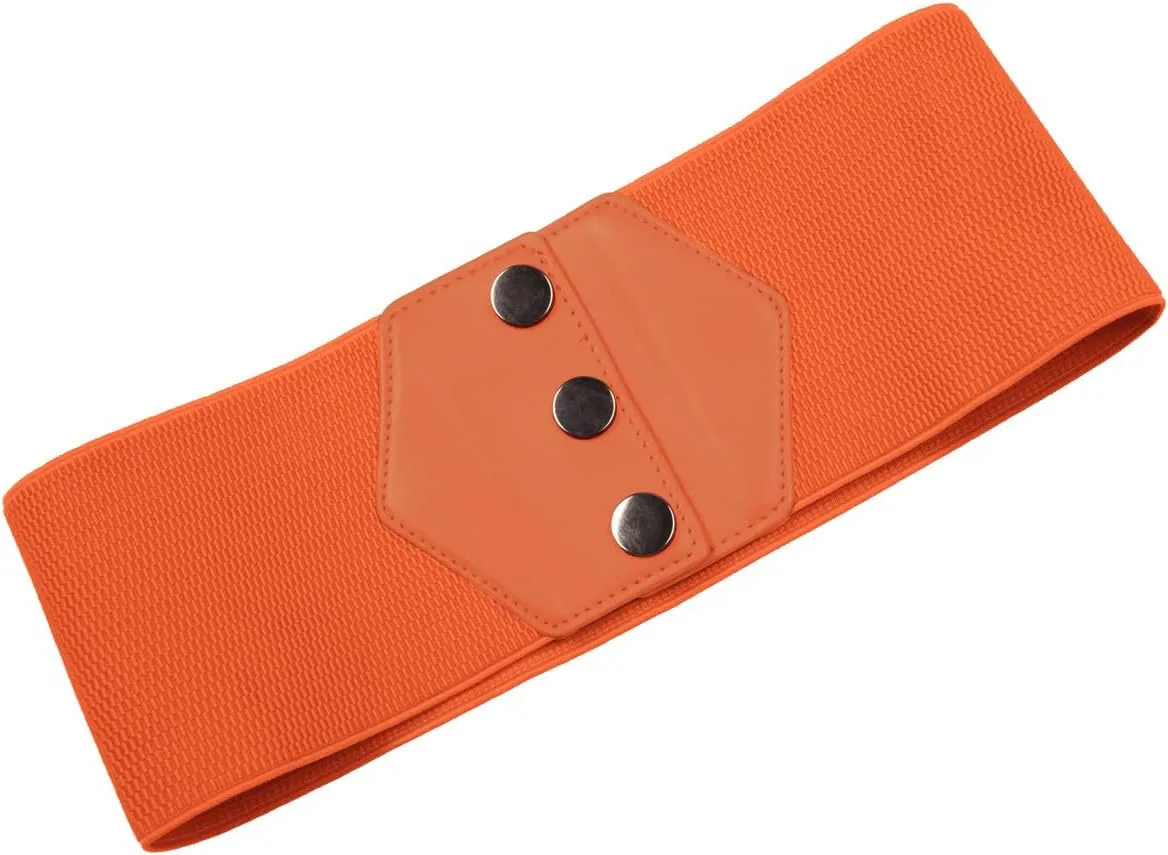GRACE KARIN Women's Snap-Button Corset Belt Wide Elastic Belts for Dress Stretchy Waistband