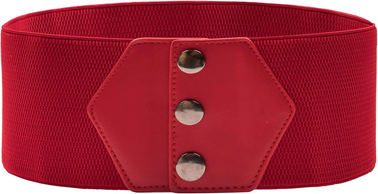 GRACE KARIN Women's Snap-Button Corset Belt Wide Elastic Belts for Dress Stretchy Waistband