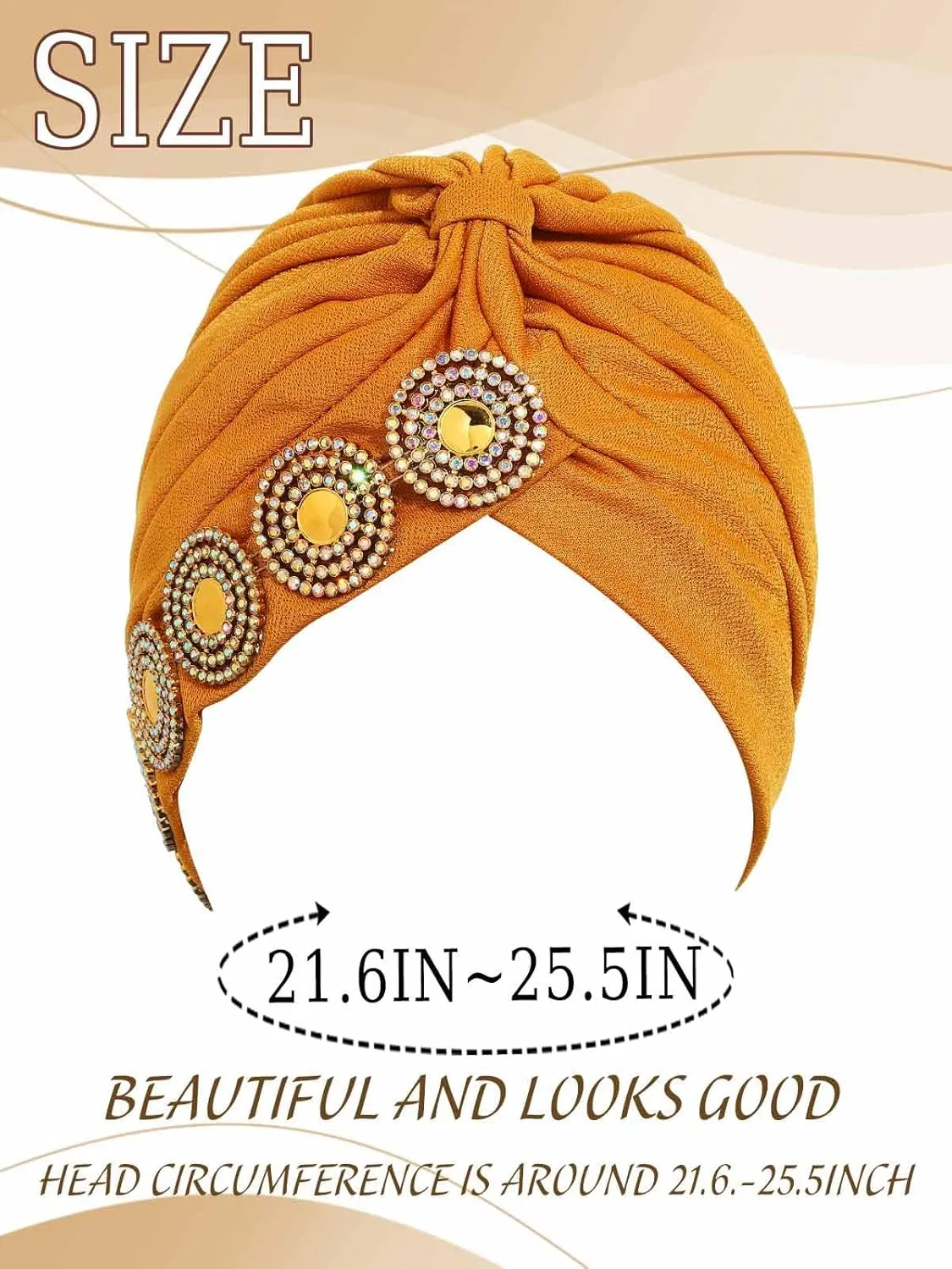 HeadWrap Hair Turbans African Turban Flower Pearl Crystal Twisted Head Turban for Women Fashion