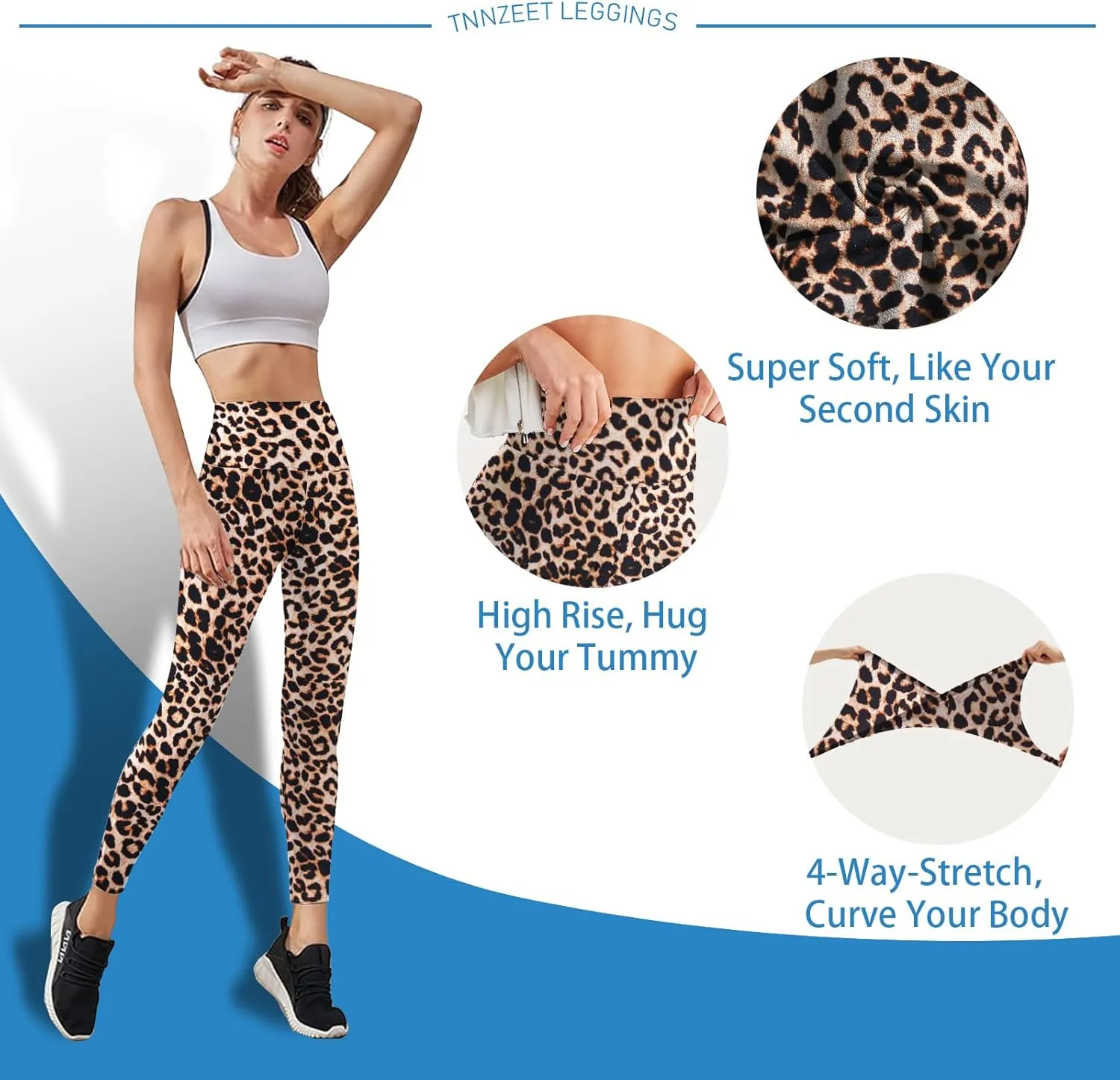 High Waisted Leggings for Women - No See Through Tummy Control Cycling Workout Yoga Pants with Pockets Reg & Plus