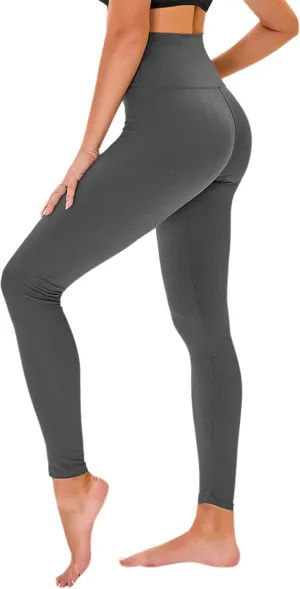 High Waisted Leggings for Women - No See Through Tummy Control Cycling Workout Yoga Pants with Pockets Reg & Plus