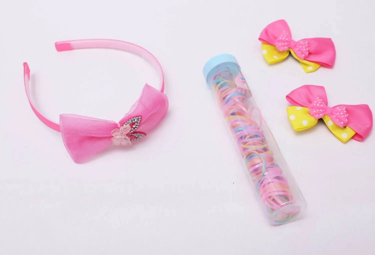ilearnngrow Bow Hair Accessories Set - Pastel Pink
