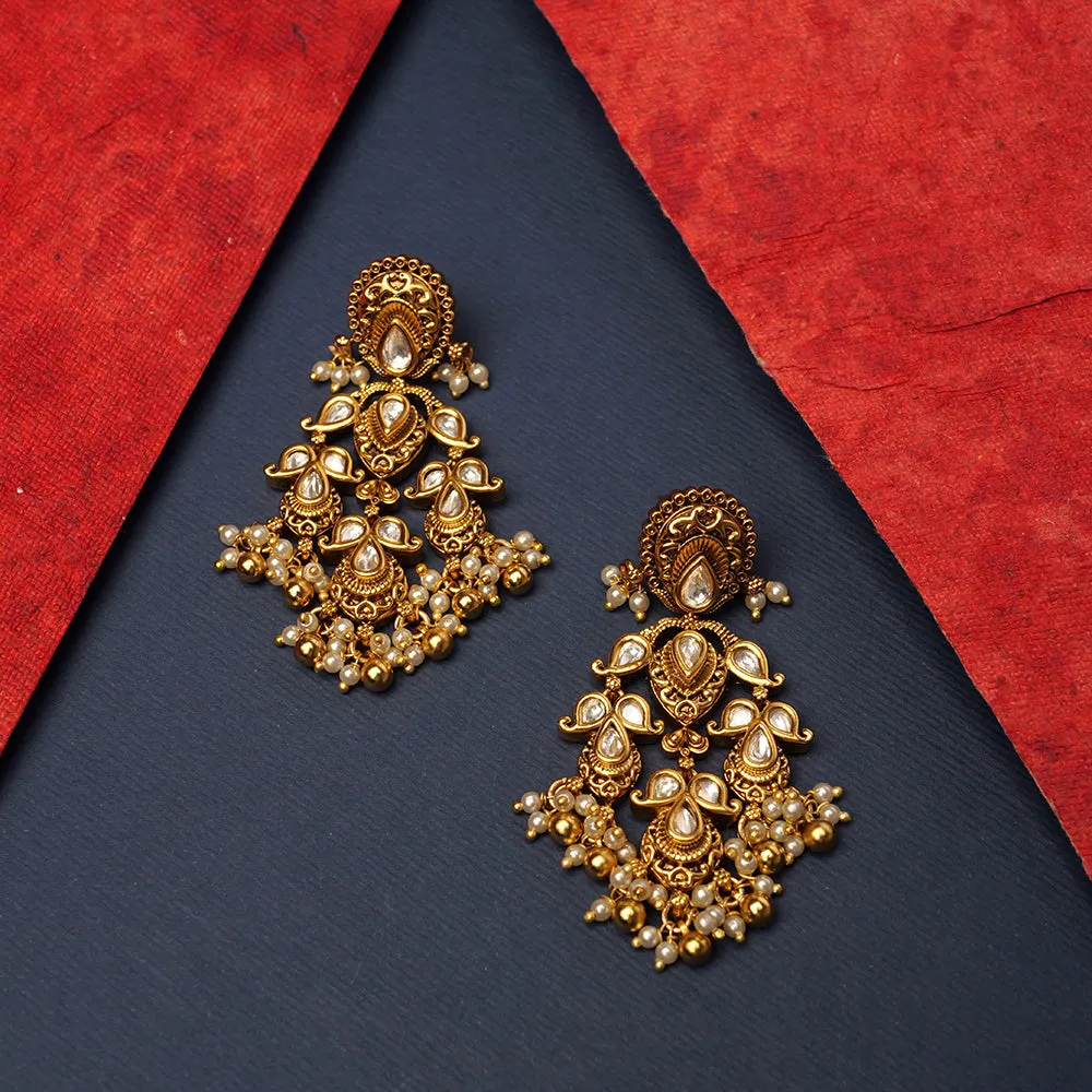 Janaki Kundan Earrings in White