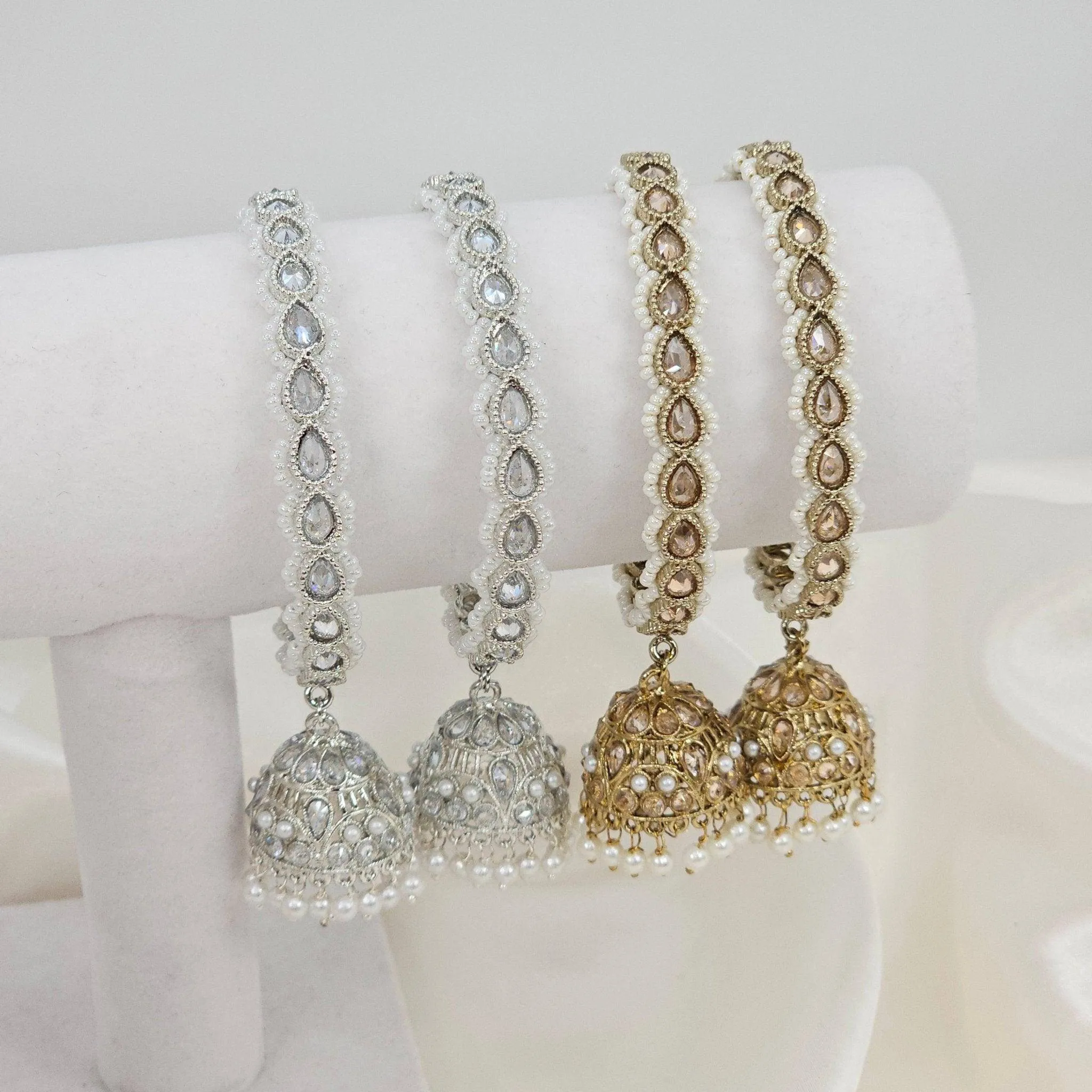 Kaya Pair of Polki Pearl Jhumka Bangles