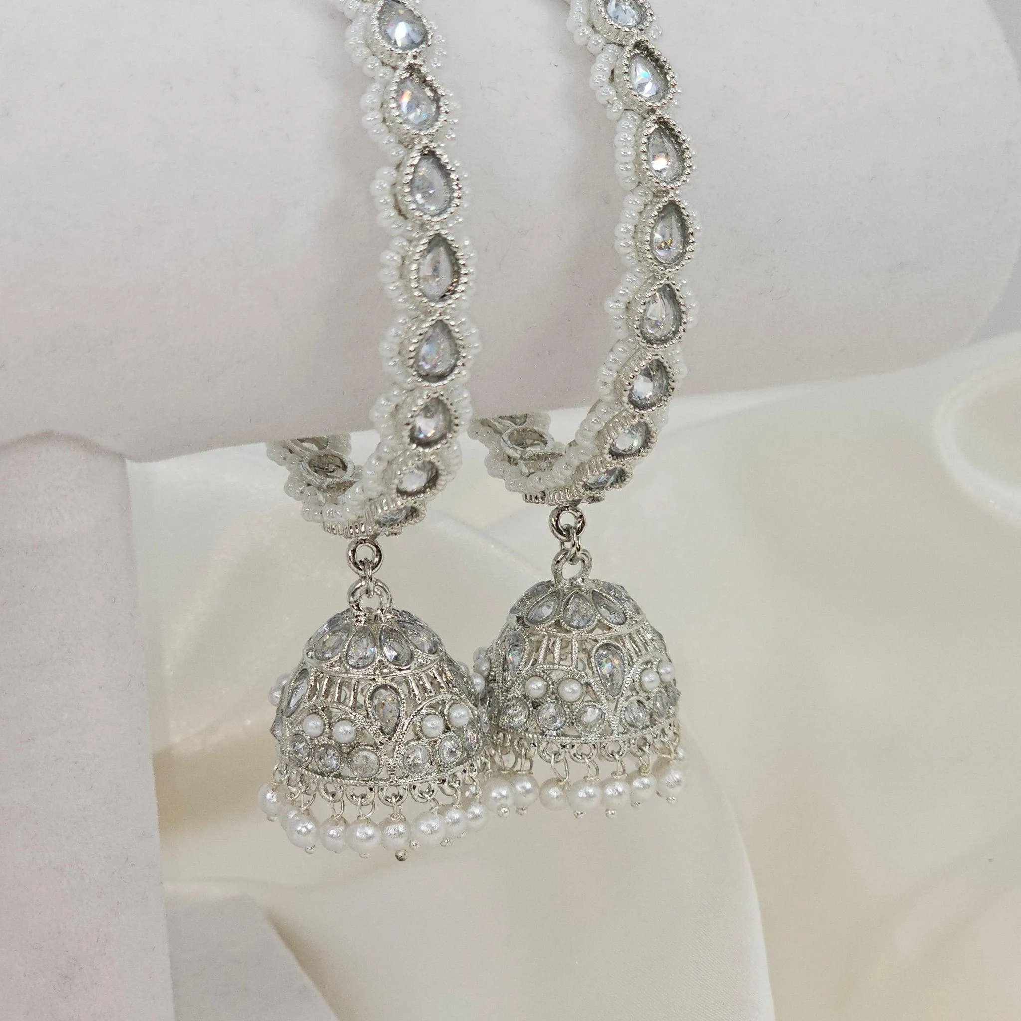 Kaya Pair of Polki Pearl Jhumka Bangles