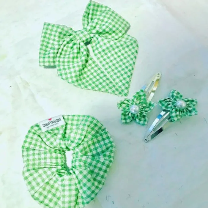 Leyana's Boutique 4 pcs Soft Silk Satin Elastic Soft Hair Ties Scrunchy Hair Band Clips Women Girls Children