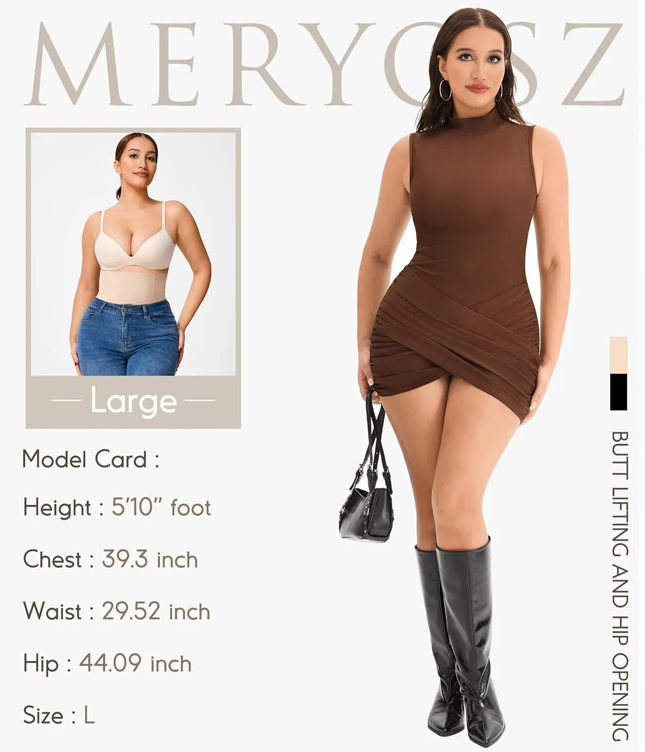 MERYOSZ Butt Lifting Shapewear Panties Tummy Control Underwear for Women High Waisted Faja Body Shaper Shorts