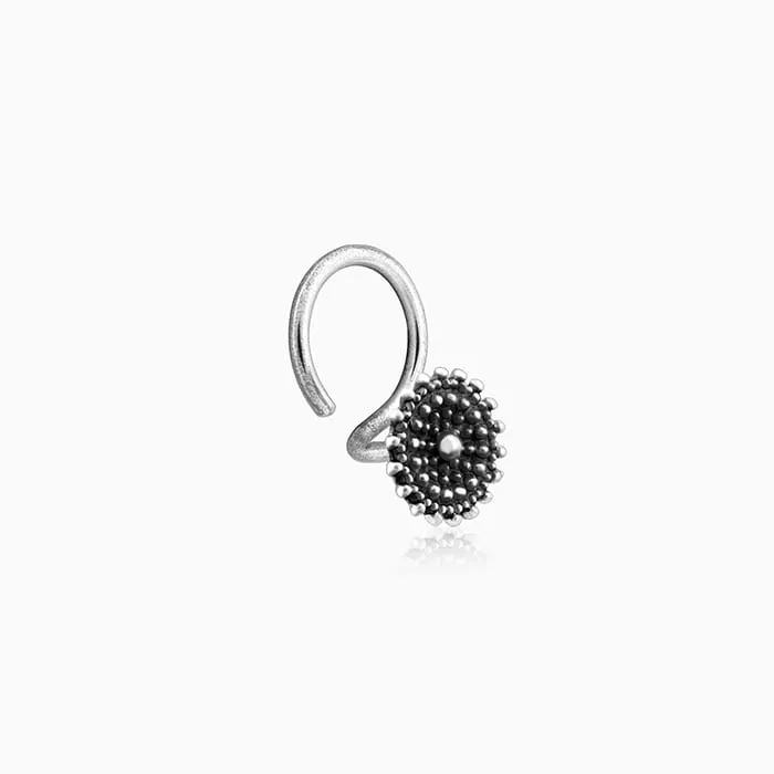 Oxidised Silver Mandala Nose Pin