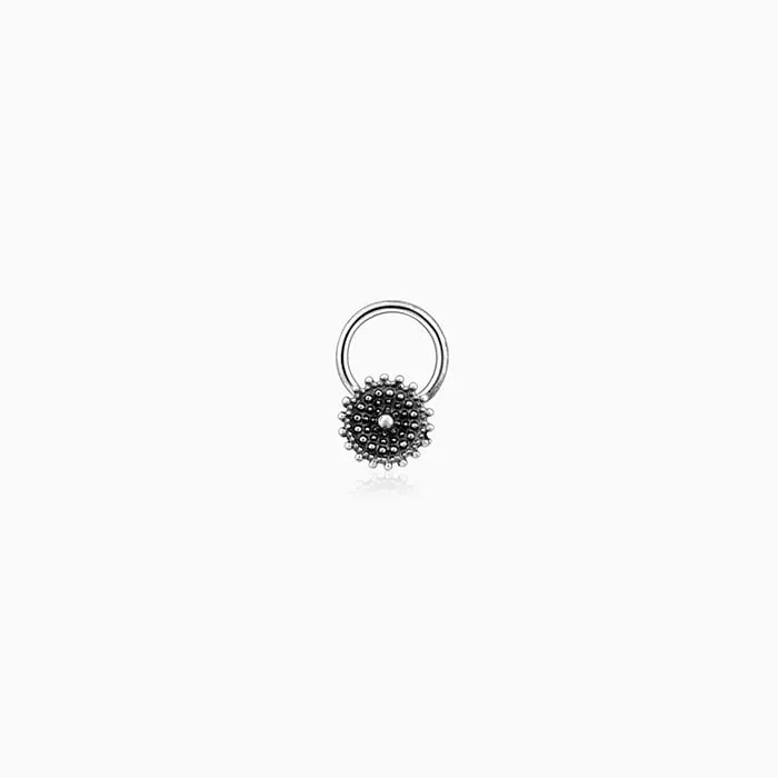 Oxidised Silver Mandala Nose Pin