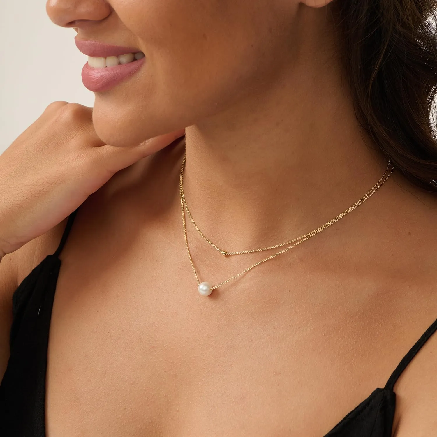 Pearl Necklace: 14K Gold-Plated Pearl Necklace for Women 16.5   2