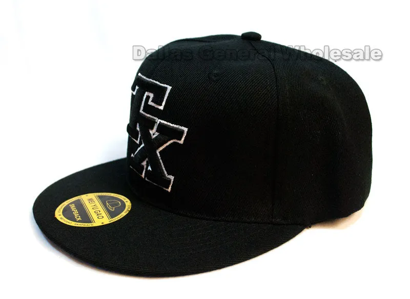 "TX" Fashion Flat Bill Snap Back Caps Wholesale