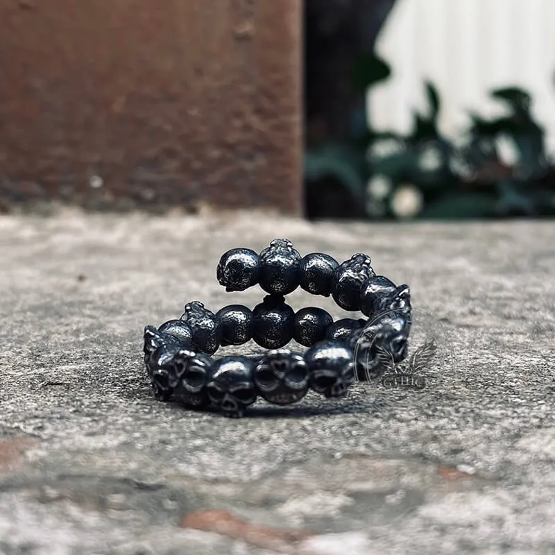 Retro Surrounded Skull Stainless Steel Ring