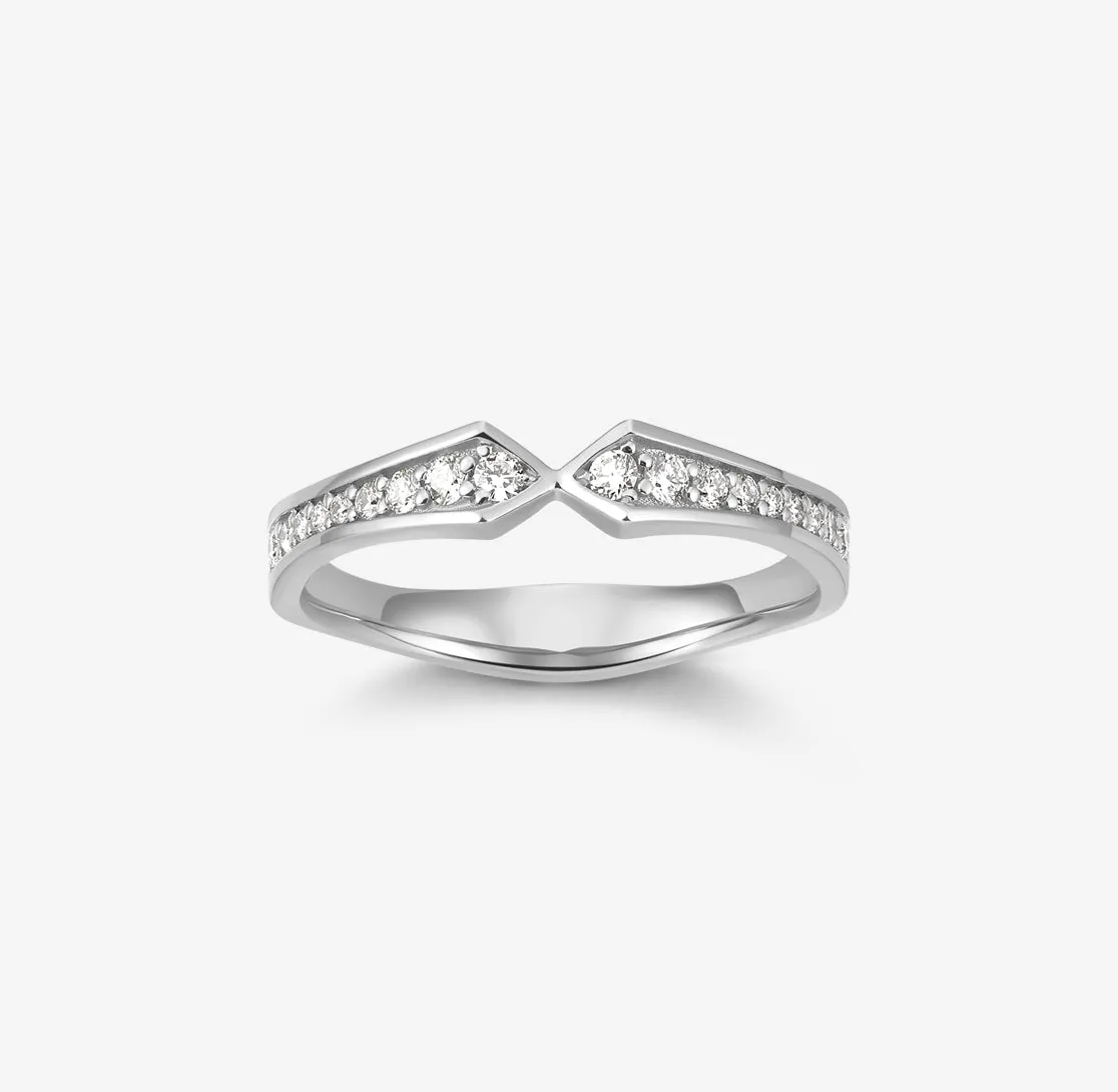 ROMAnce • ROYAL GATEWAY - Diamond in White Gold Wedding Ring