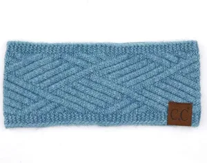 ScarvesMe Women Diagonal Stripes Criss Cross Pattern Soft Knit Headband Headwrap
