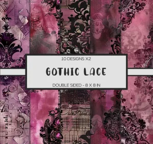 Scrapbooking Paper - Gothic Lace: Gothic Lace, Shabby Themed, Vintage Grunge Style, Double Sided, 8 x 8 Inches Paperback  September 2, 2024