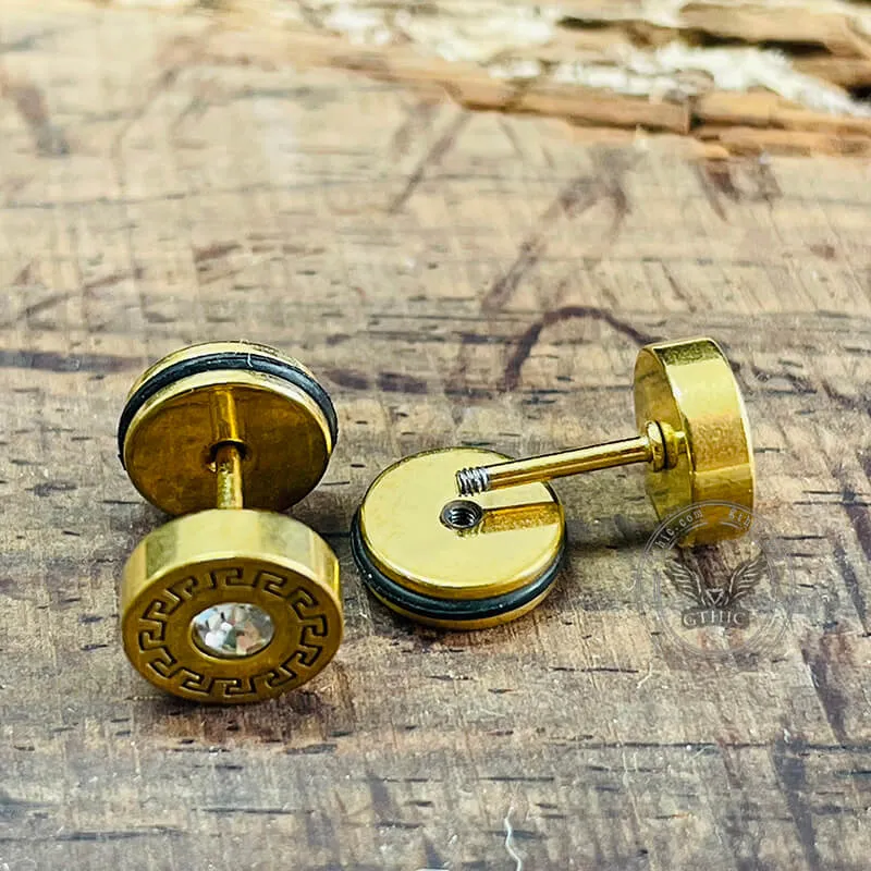 Simple Great Wall Pattern Stainless Steel Stud Earrings