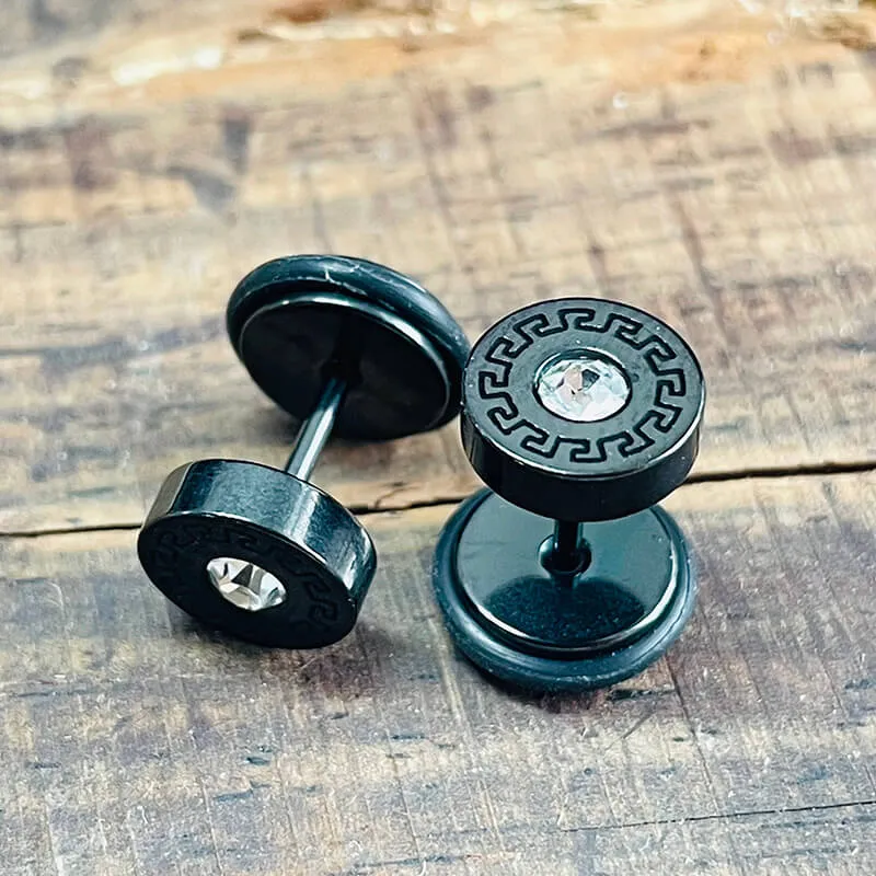 Simple Great Wall Pattern Stainless Steel Stud Earrings