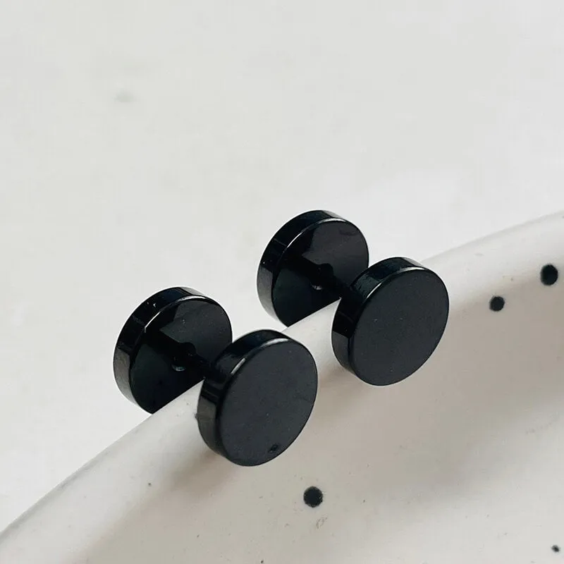Simple Great Wall Pattern Stainless Steel Stud Earrings