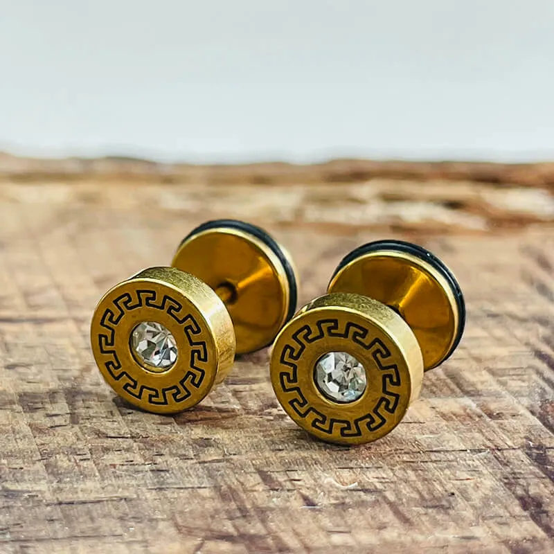 Simple Great Wall Pattern Stainless Steel Stud Earrings