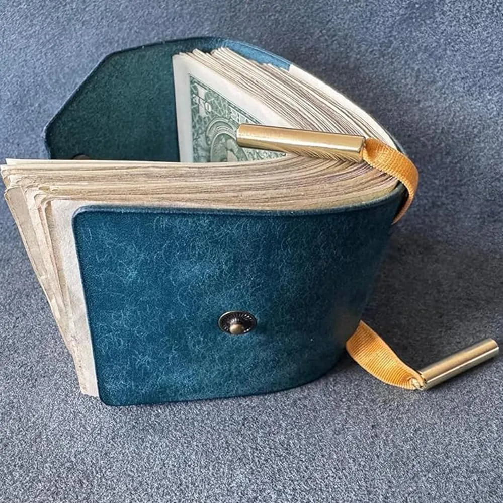 The Cash Wrap Wallet,Fast Cash Access Money Holder,Simple Wallets for Cashs Leather Money Holder Travel,Handy Purse Bands with Magnetic Clasp,Travel Card for Outdoor Travel Family (Grey)