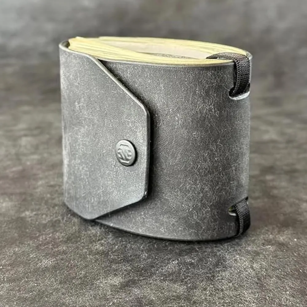The Cash Wrap Wallet,Fast Cash Access Money Holder,Simple Wallets for Cashs Leather Money Holder Travel,Handy Purse Bands with Magnetic Clasp,Travel Card for Outdoor Travel Family (Grey)