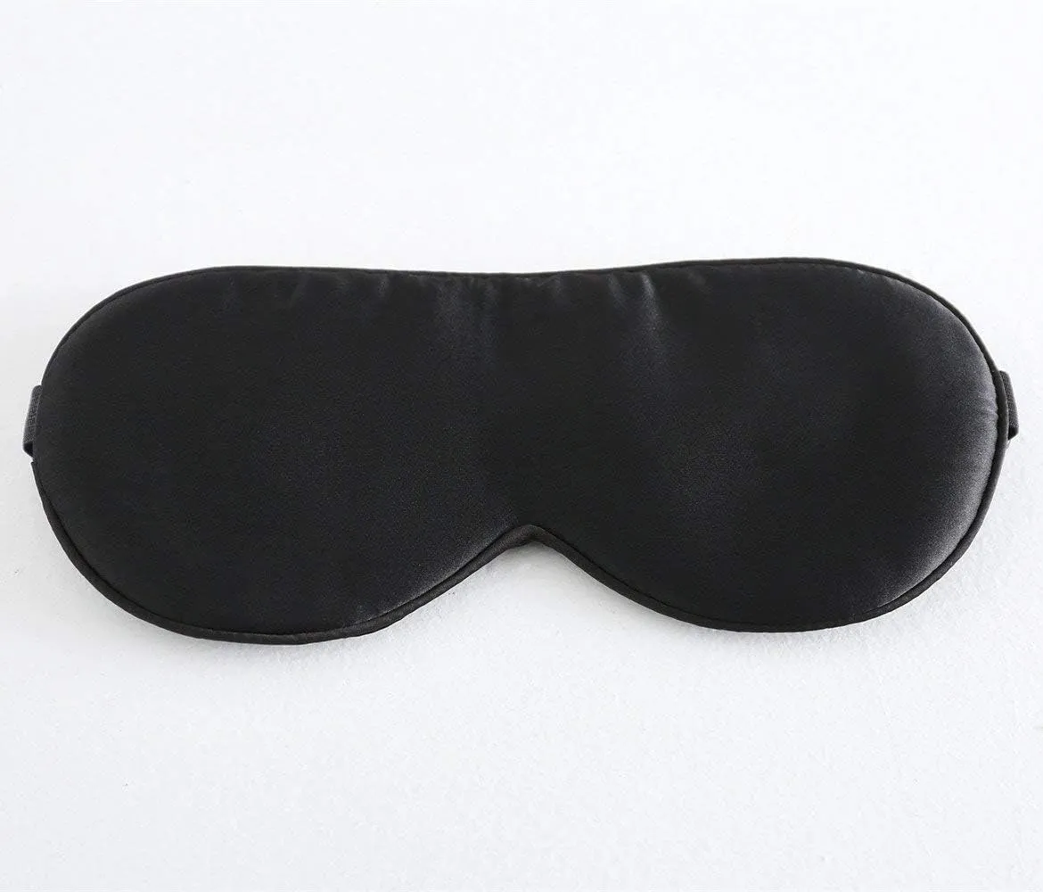 Tim & Tina 100% Silk Sleep Mask Comfortable,Super Soft Blindfold Eye mask Block Light for Sleeping,Shift Work,Naps,Travel,Yoga with Adjustable Strap (Black)
