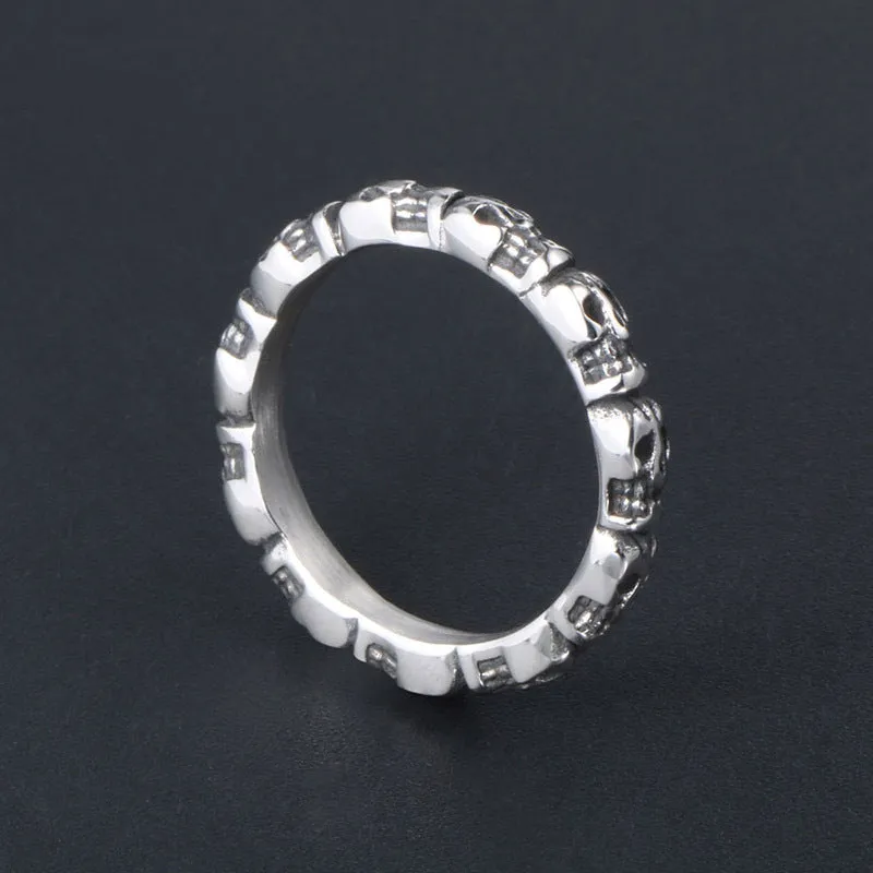 Titanium Steel Skull Series Thin Couple Rings for Men and Women