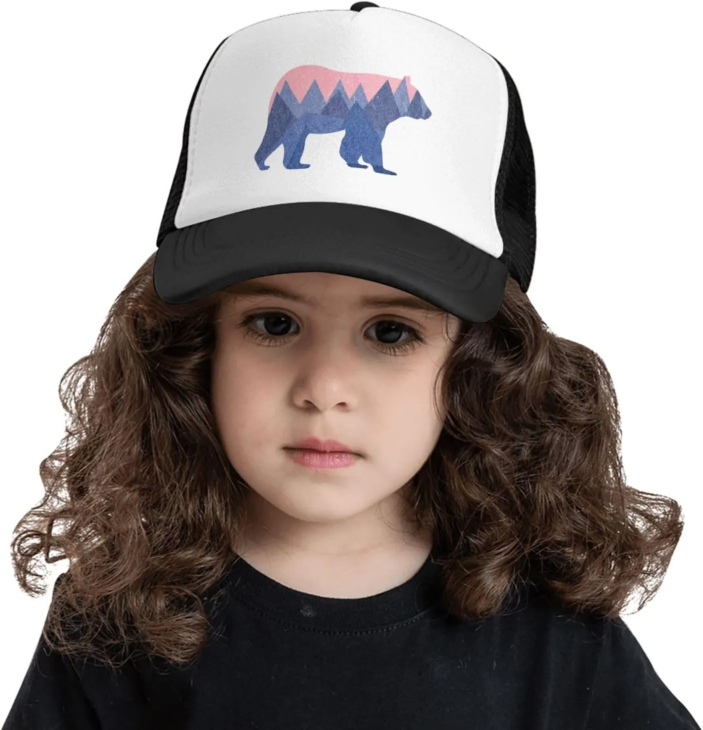 Toddler Trucker Hat, Snapback Bear Mountain Kids Mesh Baseball Cap for Boys and Girls 2-6 Year Old